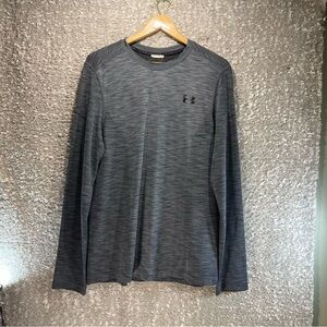 Gray Under Armour Threadborne Long Sleeve Athletic Gym Shirt Men's L Gray